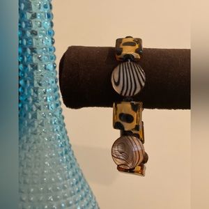 Amber Black Animal Print Bracelet